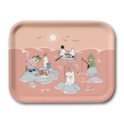 Fiske Moomin zomer 2022 dienblad 20x27 cm, Roze