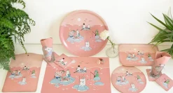 Fiske Moomin zomer 2022 glasonderzetters 4-pack, Roze