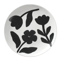 Flora bord Ø26 cm, Black-off white