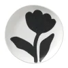 Flora bord Ø15 cm, Black-off white
