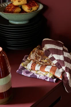 Floral katoenen servet 30x30 cm 2-pack, Burgundy