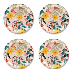 Flower glasonderzetter Ø11 cm 4-pack, Pink