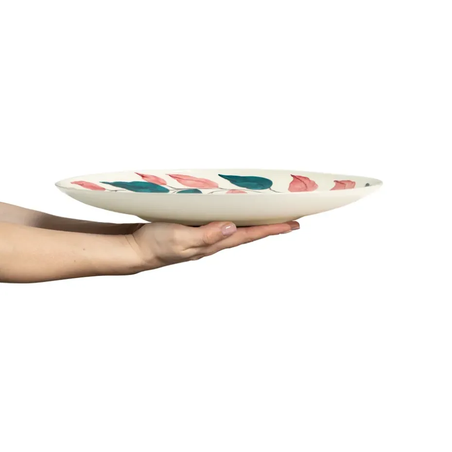 Flowers leaves serveerschaal Ø34 cm, Wit