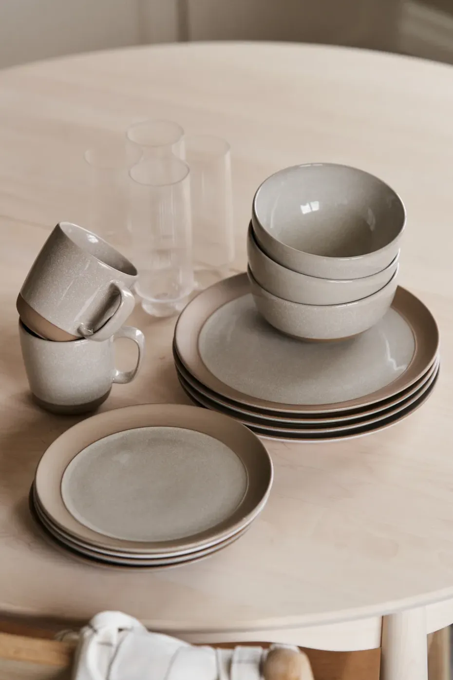 Fossil bord Ø26 cm, Beige