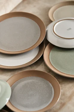 Fossil bordje Ø21 cm, Beige