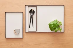 Frame dienblad medium 23x34 cm, Gerookt eikenhout-beige