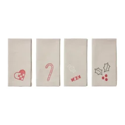 Fryd stoffen servet 45x45 cm 4-delig, Light warm grey-red