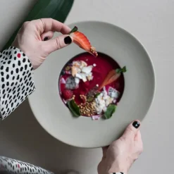 Fumiko soepbord, Beige-zwart