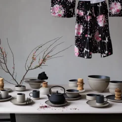 Fumiko tapasschaaltje, Beige-zwart