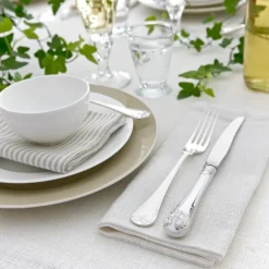 Gammal Fransk dinervork verzilverd, 20 cm