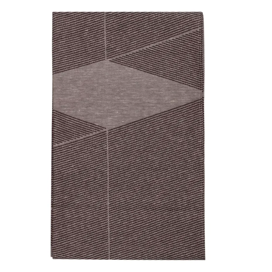 Geometric tafelkleed 147x250 cm, Bruin-wit