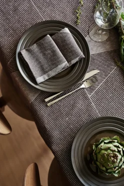 Geometric tafelkleed 147x250 cm, Bruin-wit