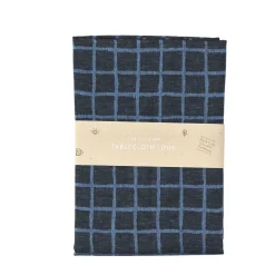 Geruit jacquardgeweven tafelkleed 147x147 cm, Blue-black