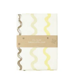 Gestreept tafelkleed 149x250 cm, White-yellow