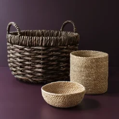 Gevlochten broodmand 3-pack, Natuur