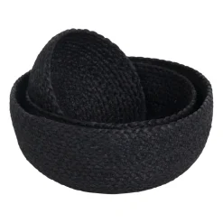 Gevlochten broodmand 3-pack, Zwart