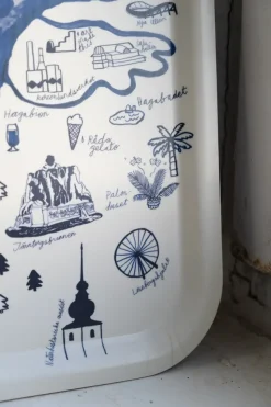 Gothenburg dienblad 32x32 cm, White-Blue