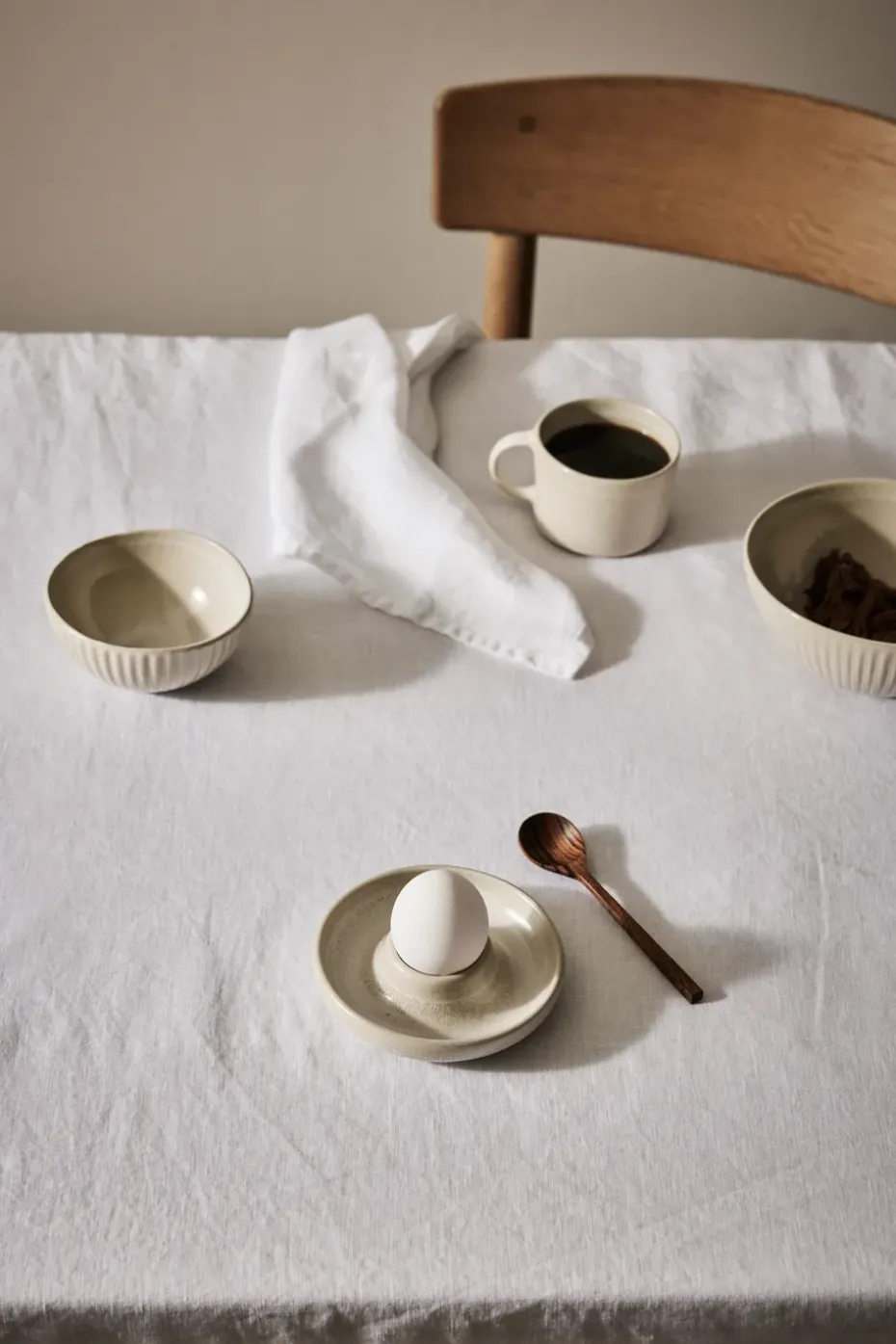 Granada eierdop Ø12 cm, Creme wit-beige