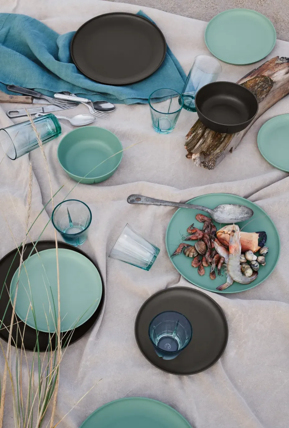 Grand Cru Take melamine bord Ø26 cm 2-pack, Mistgroen