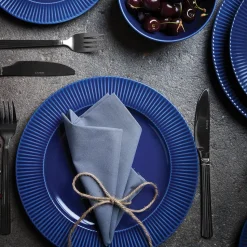 Groovy bord Ø 27 cm, Blauw