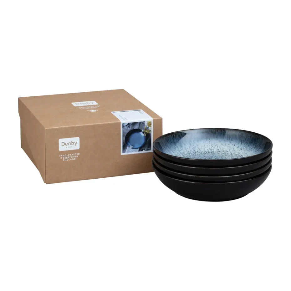 Halo pastabord 22 cm 4-pack, Blauw-grijs-zwart