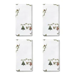 Hammershøi Christmas stoffen servet 45x45 cm 4-pack, Wit