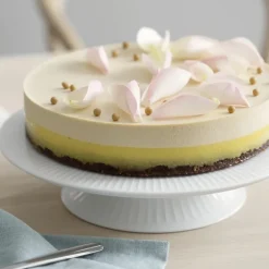 Hammershøi taartbord op voet Ø30 cm., wit