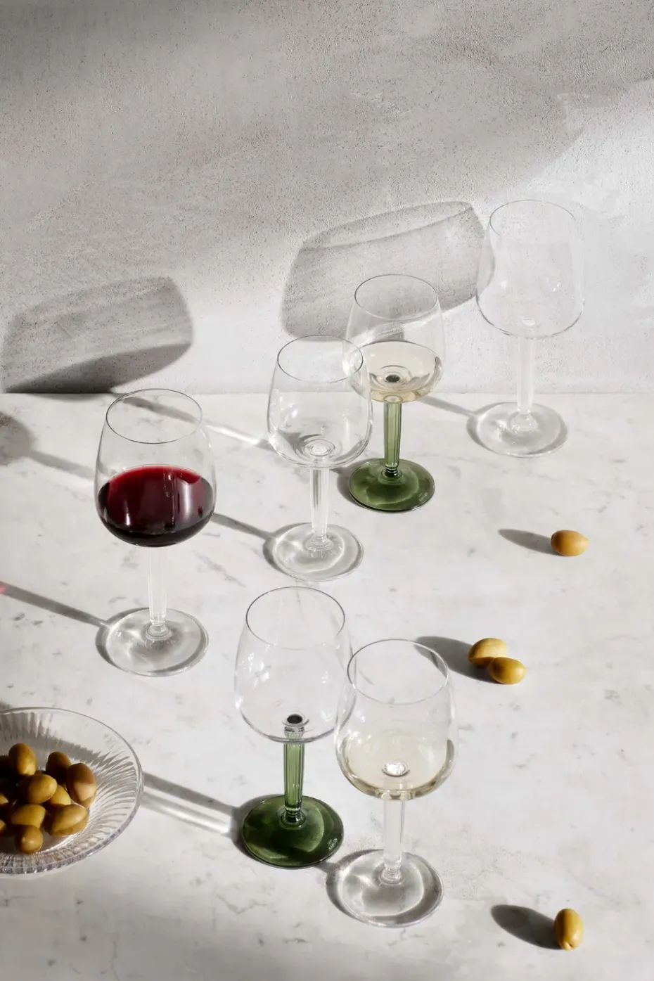 Hammershøi wittewijnglas 35 cl 2-pack, Doorzichtig-groen