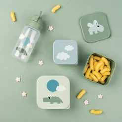 Happy Clouds fles met rietje, Green