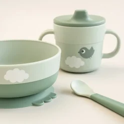 Happy Clouds foodie first meal serviesset 3-delig, Green