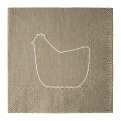 Happy hen papieren servet 33x33 cm 20-pack, Brown