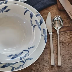 Havspil bord 28 cm 4-pak, blauw-wit