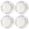 Havspil diep bord 23 cm 4-pak, blauw-wit