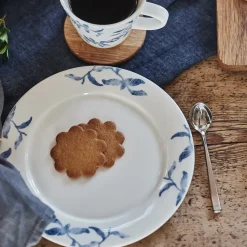 Havspil klein bord 21 cm 4-pak, blauw-wit