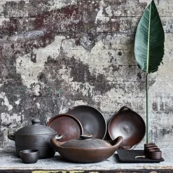 Hazel schaal met handvat L, Bruin