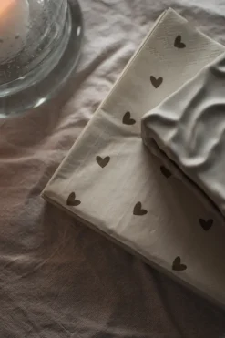 Heart pappersservett 33x33 cm 20-pack, Bruin-beige