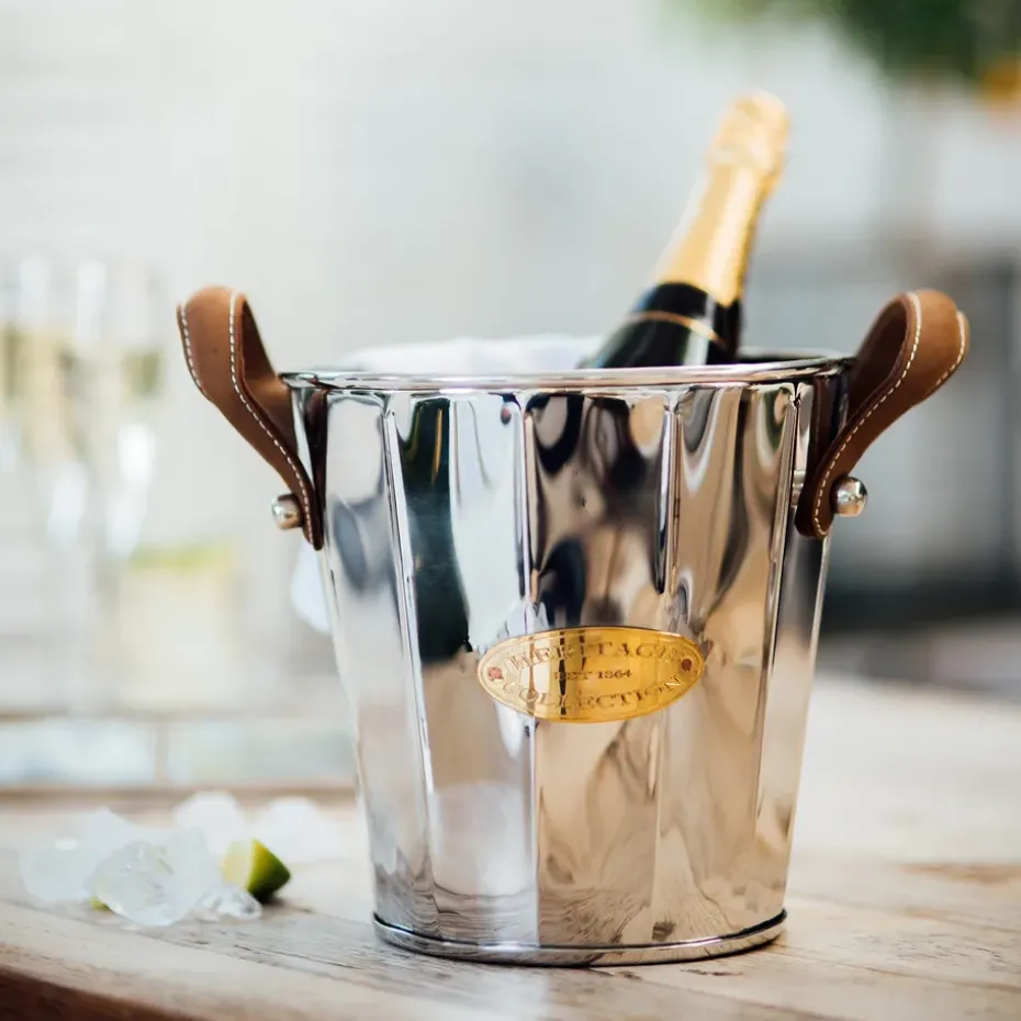 Heritage wijnkoeler met leren handvat, 23 cm