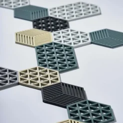 Hexagon pannenonderzetter, cool grey (koelgrijs)