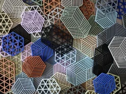 Hexagon pannenonderzetter groot, Fog blue