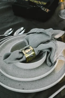 Hilke X Moomin servetringen Moominpappa 2-pack, Vernikkeld messing