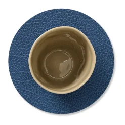 Hippo onderzetter (glazen) circle, marineblauw