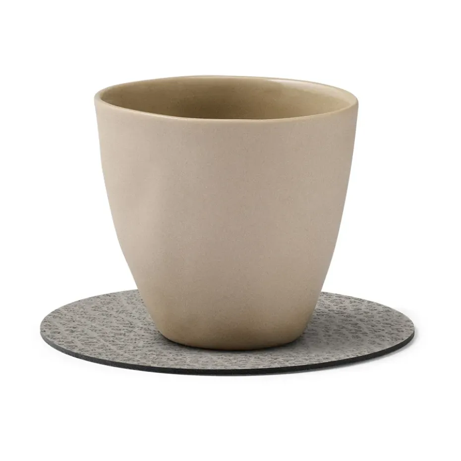 Hippo onderzetter (glazen) circle, antraciet