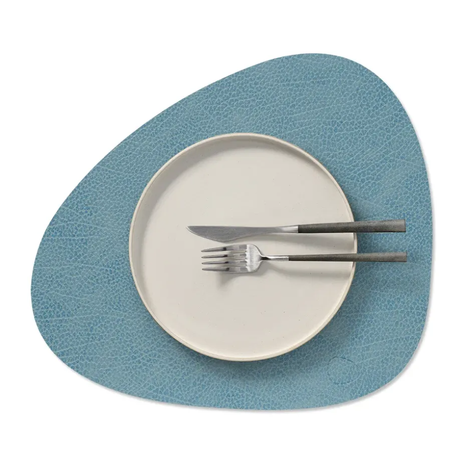 Hippo placemat curve M, Light blue