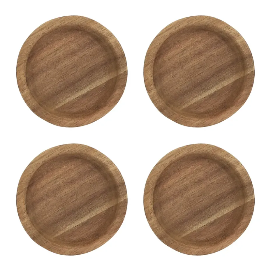 Hollow onderzetters Ø9 cm 4-pack, Acacia