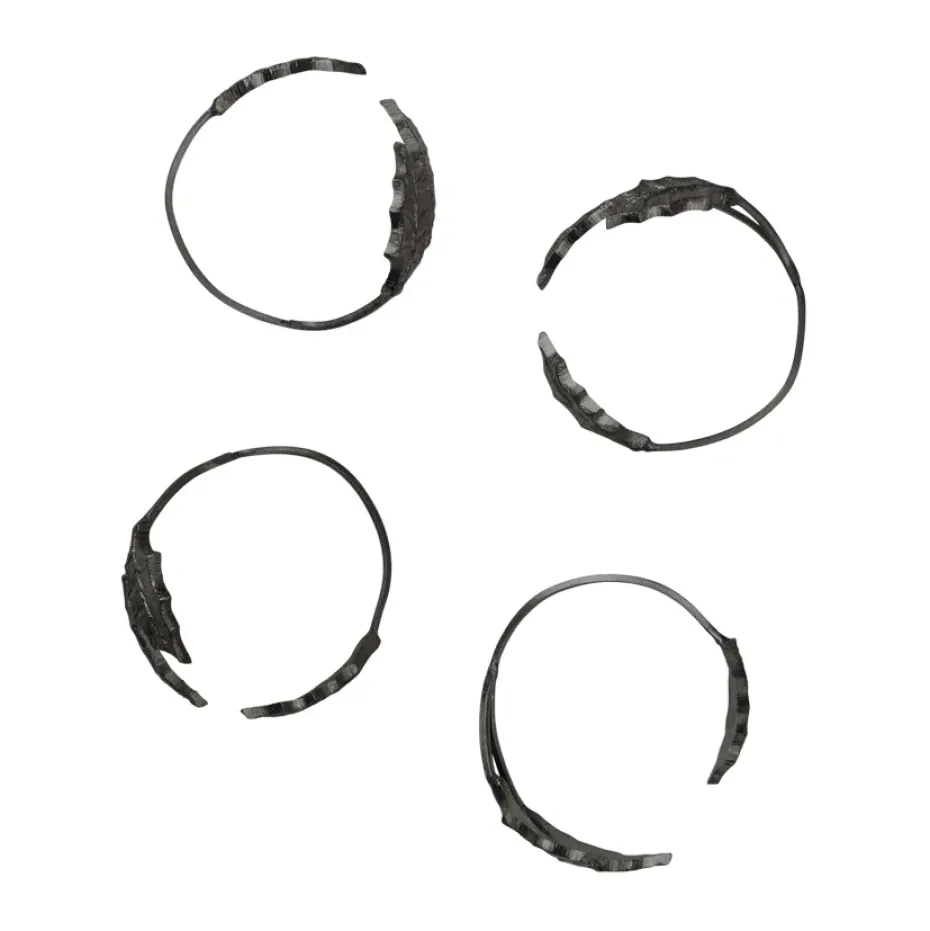 Holly leaf servetring Ø5,3 cm 4-pack, Black Brass