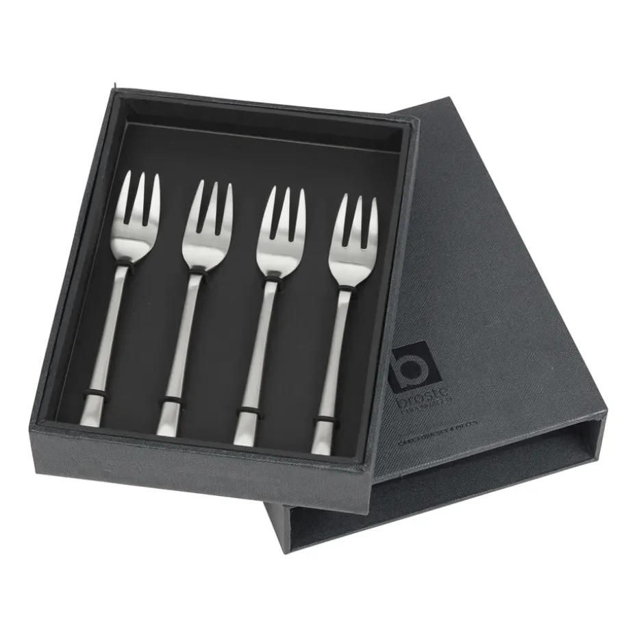 Hune taartvork 4-pack, Brushed satin