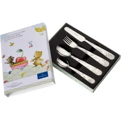 Hungry as a Bear kinderbestek 4-delig, Roestvrij staal