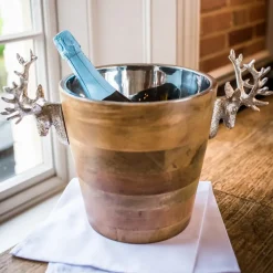 Huntsman wijnkoeler hert mangohout, 20 cm