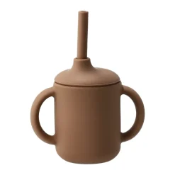 Idun beker met rietje siliconen 120 ml, Hazel