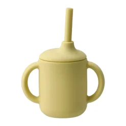 Idun beker met rietje siliconen 120 ml, Lemon